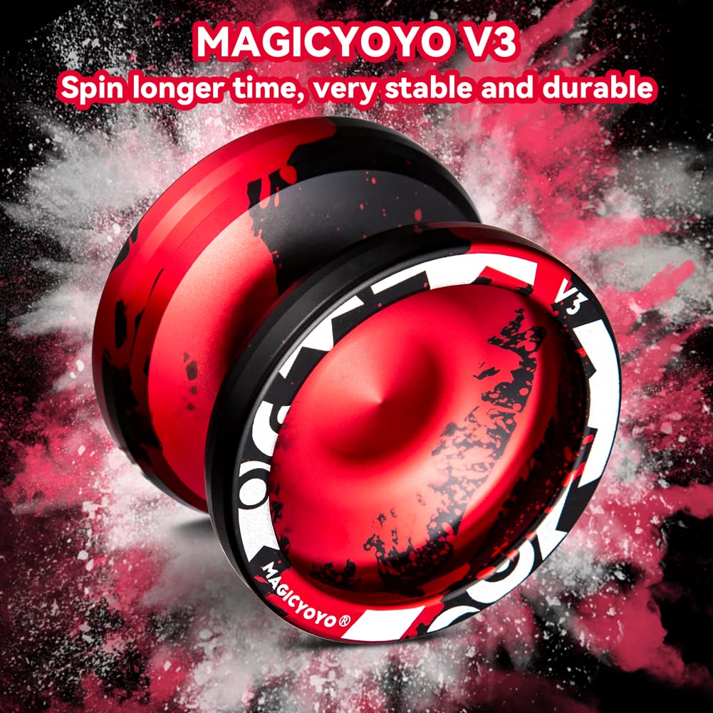 Magicyoyo V3 Responsive Yoyo Pack Of 2, Professional Metal Yoyo For Beginner, Dual Purpose Alloy Yoyo With Kk Bearings + Removal Bearing Tool + Axle + 2 Bags + 12 Yoyo Strings