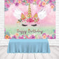LTLYH 7x5FT Unicorn Birthday Backdrop & Banner Supplies