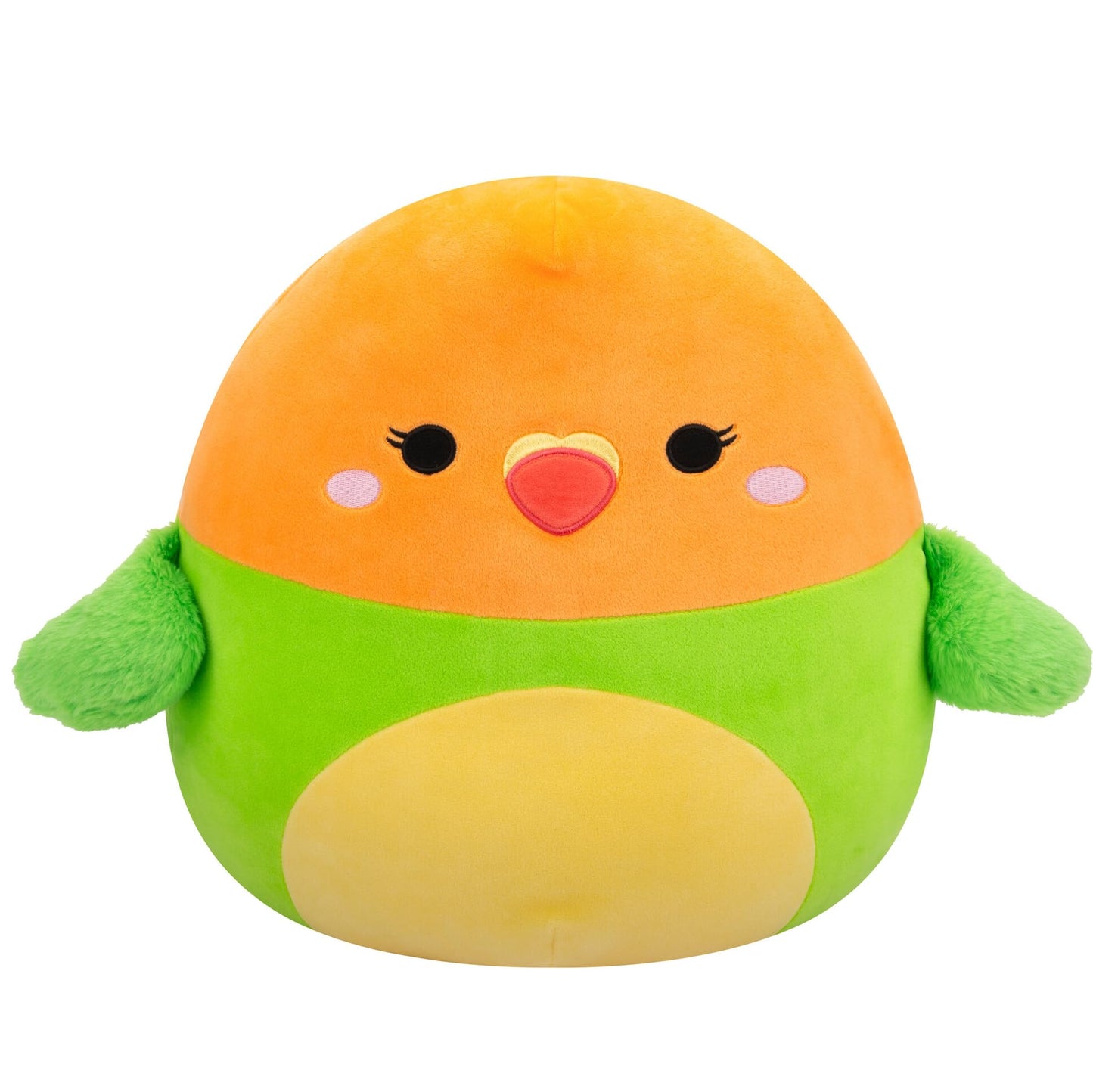 Squishmallows Original Plush Lovebird - 14-Inch Green and Orange, Model SQCR06900, Soft Polyester Stuffed Animal