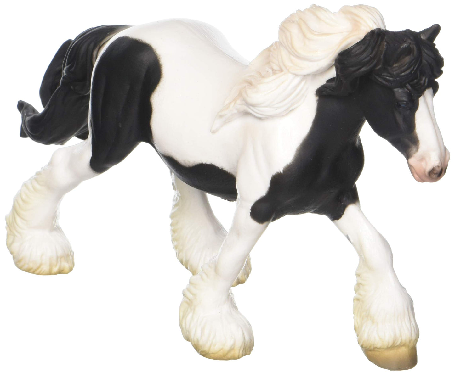 Collecta Black And White Piebald Gypsy Mare Vinyl Toy Animal Figure Black & White, 7.3''L X 4.3''H