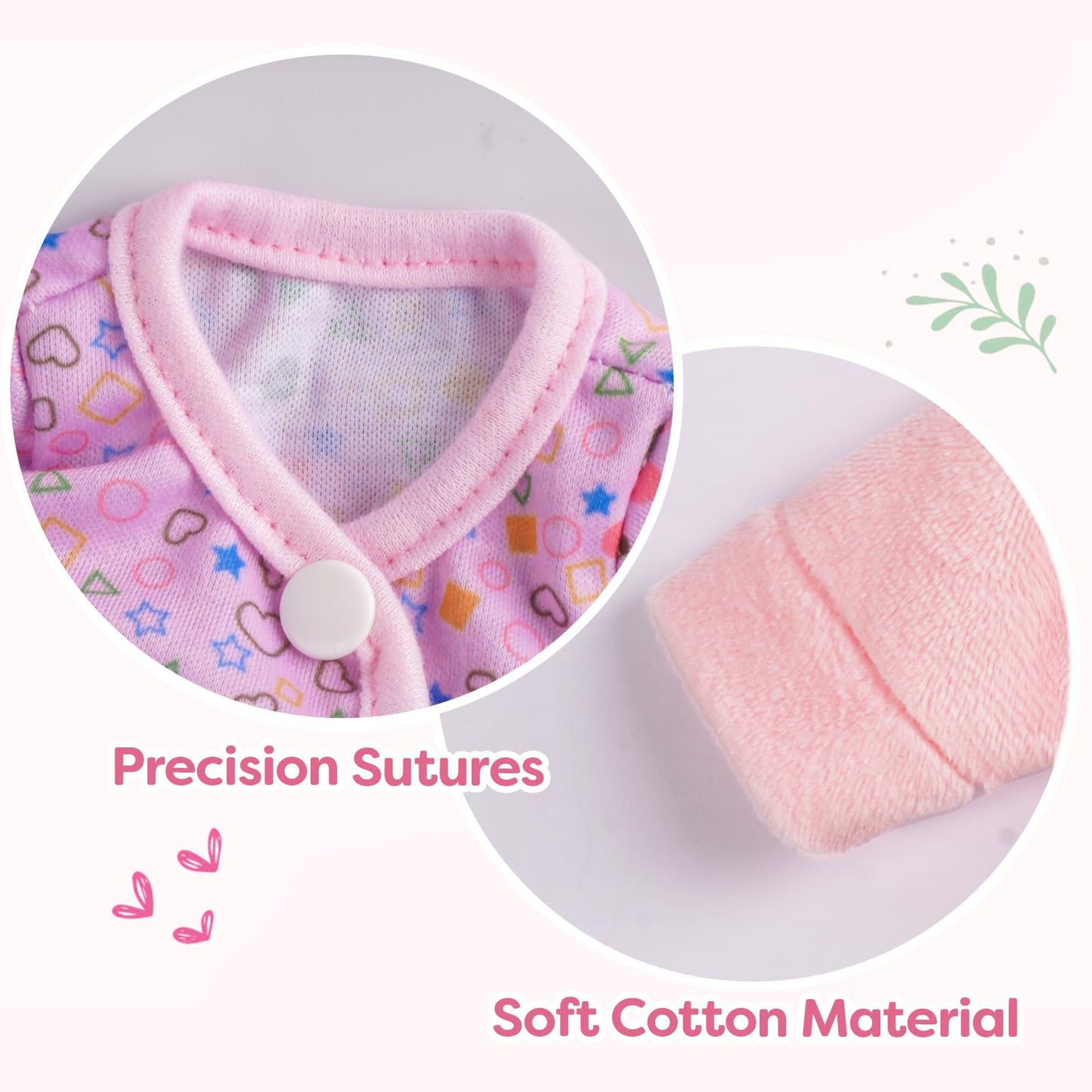 Babeside 7 Pcs Baby Doll Clothes For 10-12 Inch Dolls, Baby Doll Clothes Outfits, Doll Accessories Romper Suit, Coat And Hat For Newborn Baby Doll Boy&Girl