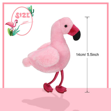 Skylety 6 Pieces Mini Flamingo Stuffed Animal Plush Toys 5 Inch Flamingo Party Favors Valentine Day Gift Pink Hanging Ornaments Keychain Decorations For Women Birthday(Rose Red)