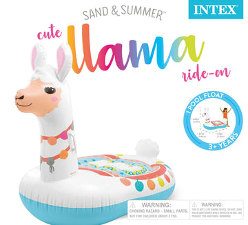 Intex Cute Llama Inflatable Pool Float: Animal Pool Toy For Kids – 2 Heavy-Duty Handles – 88Lb Weight Capacity – 44' X 37' X 53' – For Ages 3+
