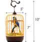 Chirping Bird in Cage - Realistic Singing & Moving Bird Toy with Lifelike Sounds  Motion Sensor & Beak Animation | enhanced Desk & Room Decoration | Battery - Operated