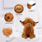 rivoeis Highland Cows Plush Toy, 10.5" Brown Cotton Stuffed Animal, Realistic Fluffy Decor for Kids and Babies