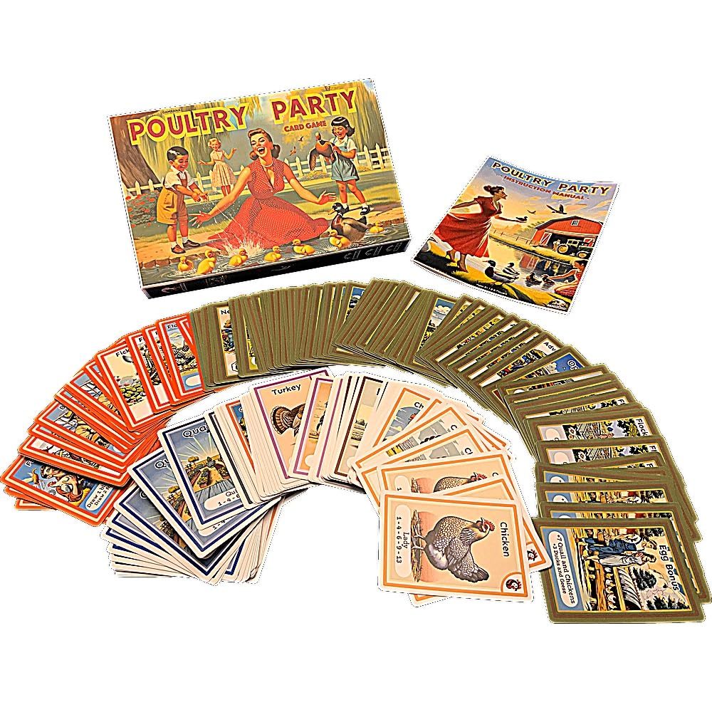 Gamrana Poultry Party Game - Strategy for 2-5 Players, Ages 8+, Gray Green, Model POPA1, Cardstock Material