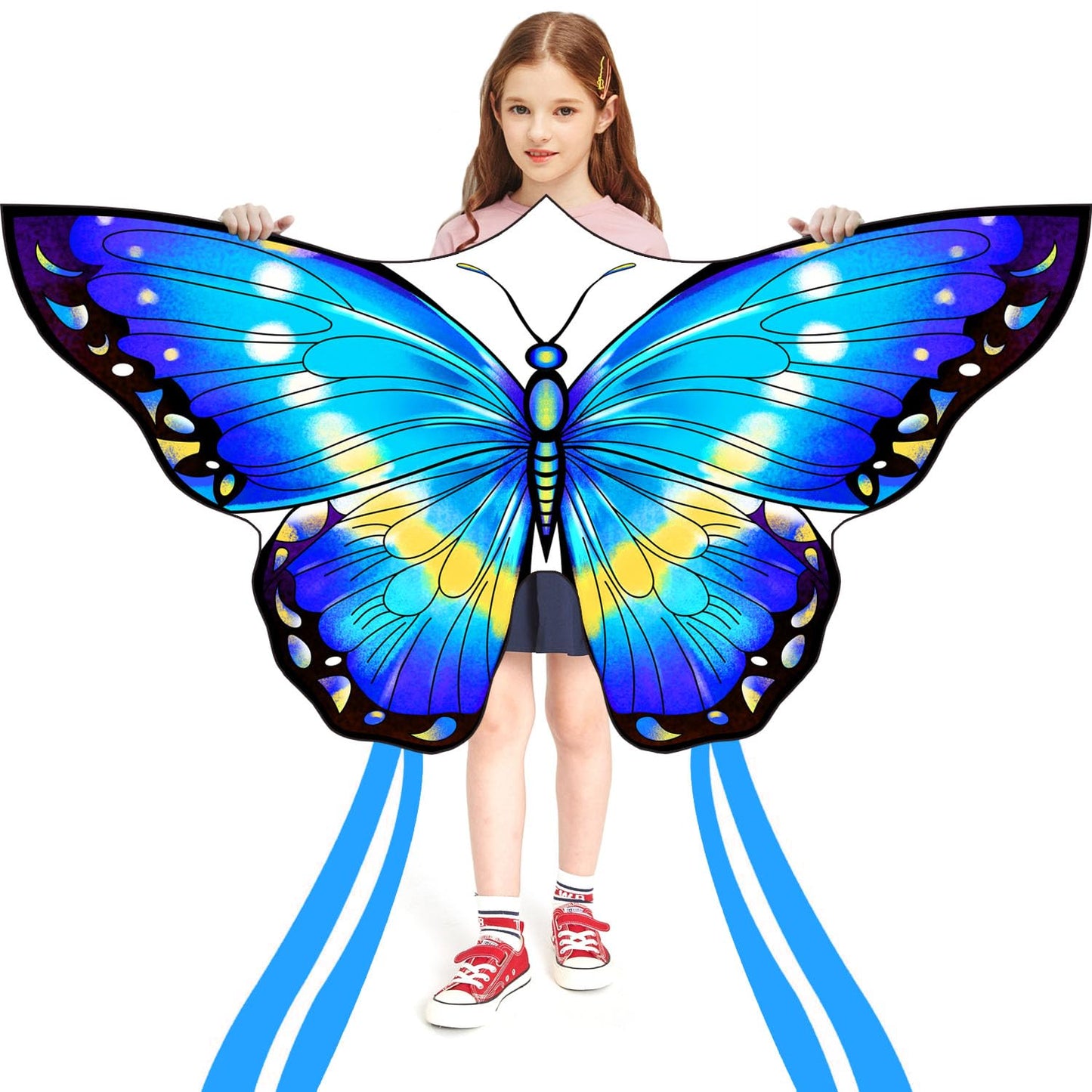 Honbo Butterfly Kites For Kids & Adults,55'' X 28'' Large Beginner Kite For Kids Ages 4-8,Easy To Fly For Beginners, Each Kite W