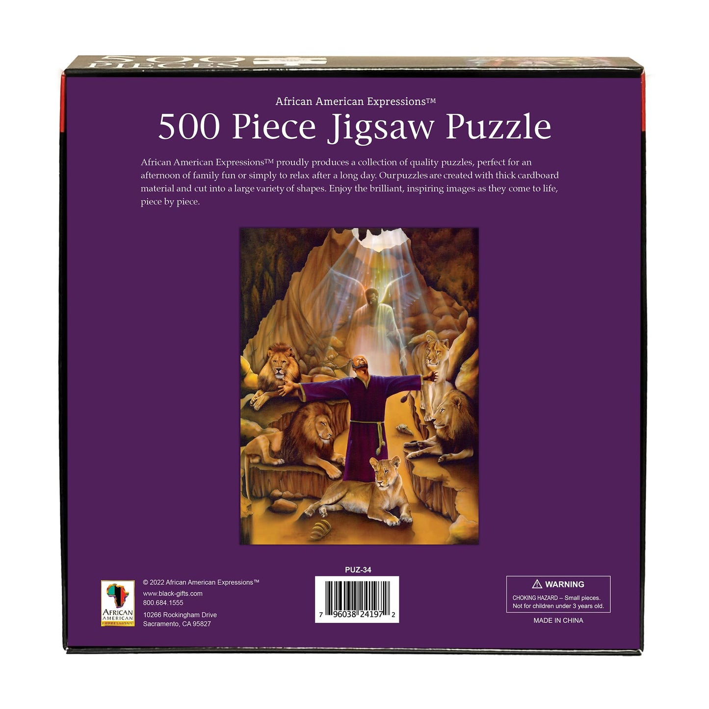 African American Expressions - Daniel In The Lion’S Den Puzzle – 500-Piece African American Biblical Jigsaw Puzzle For Adults | Inspirational Christian Puzzle With Stunning Artwork