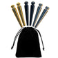We Games Easy-Grip Metal Cribbage Board Pegs And Velvet Pouch - Set Of 6 Pins (2 Gold, 2 Silver, 2 Black)
