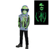 Amscan Zombie Gamer Glow In The Dark Halloween Costume For Kids, Large (12-14), With Mask And Hoodie