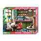 Springbok 500 Piece Jigsaw Puzzle - Kittens in Coffee Shop - Unique Cut - 18x23.5 inches - Cardboard - Cat Café - Model 33-01770