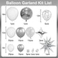 White And Silver Balloon Arch Garland Kit,White Silver Star Confetti Metallic Balloon Decoration With 18 Inch 4D Disco Silver Fo