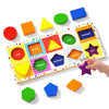 Dailyfunn Wooden Geometric Shape Puzzle (10 pcs) Toddler Puzzles for Ages 1-3 Years Old 12-18-24 Months