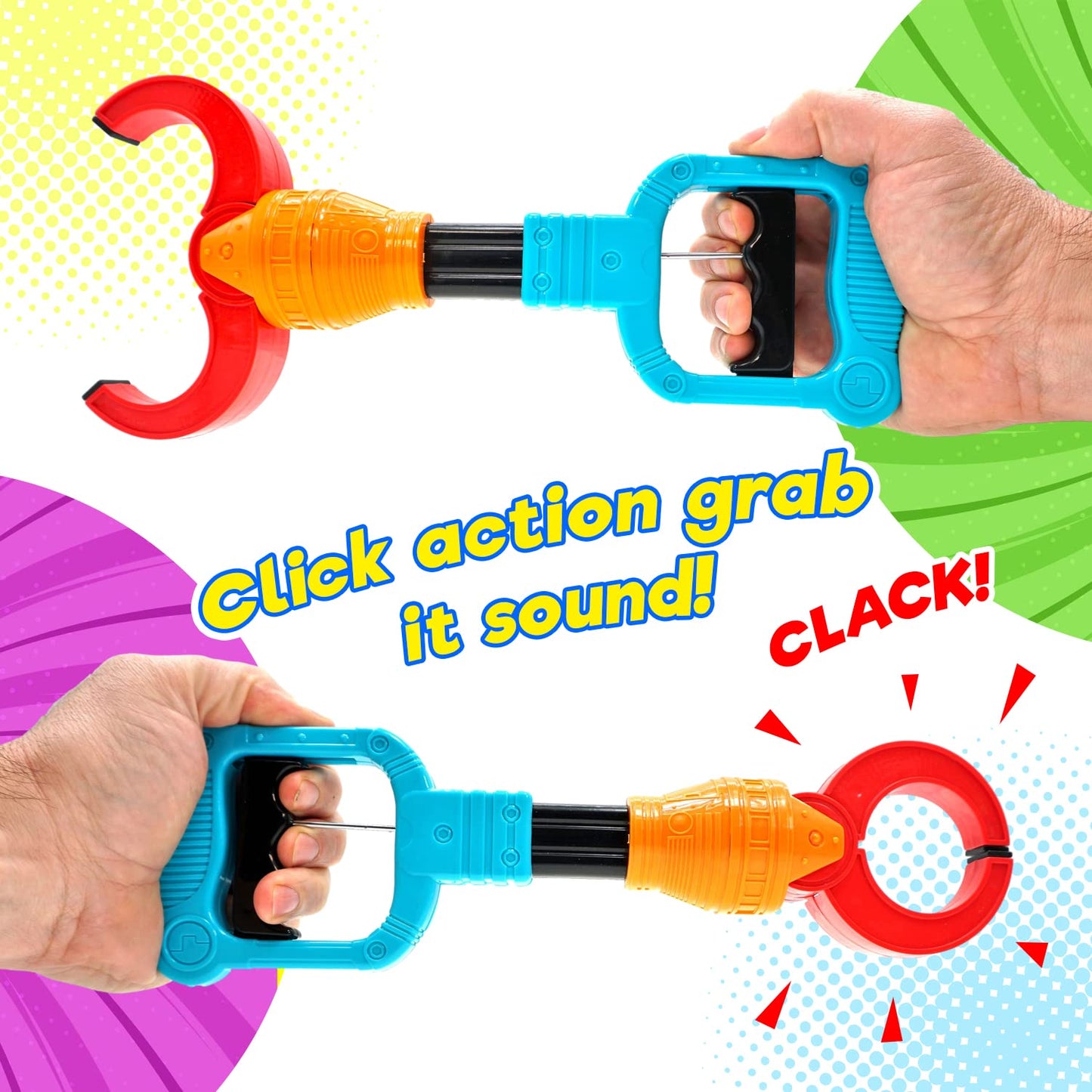 Ja-Ru Grab It 12 Inch Claw Grabber Toy (1 Grabber Toy). Plastic Robot Claw Grabbing Toys For Kids. Hand Eye Coordination Learning Toy. Toy Pickup Interactive Playtime Tool. Party Favor. 5617-1