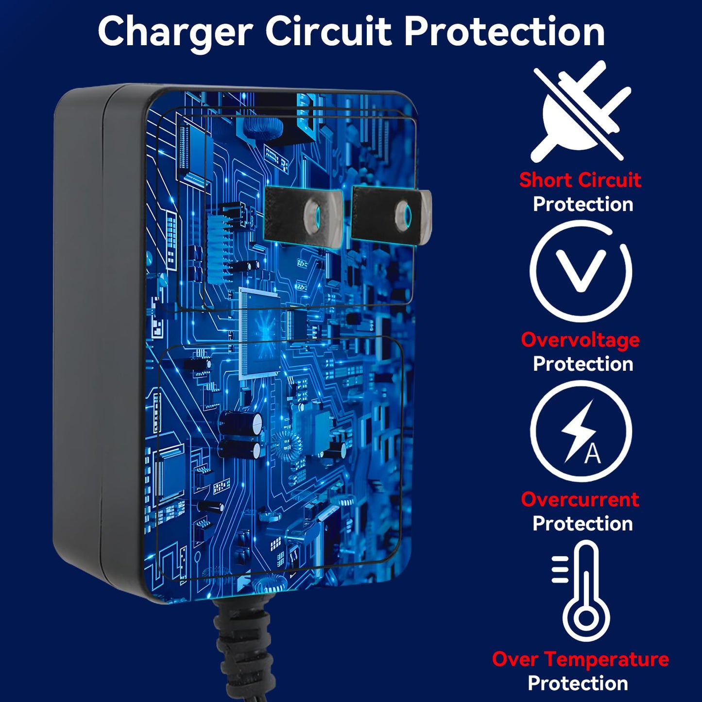 Tosiicop 12V Battery Charger for Kids Ride On Car Toy - 12 Volt Electric Bumper Cars Chargers for Power Wheels ATV Quad SUV Jeep