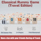Smilejoy Mini Rummy Cube Game Set for 2-4 Players, Travel Size with Canvas Bag, 106 Tiles, Multicolored, Model L-Rummy1