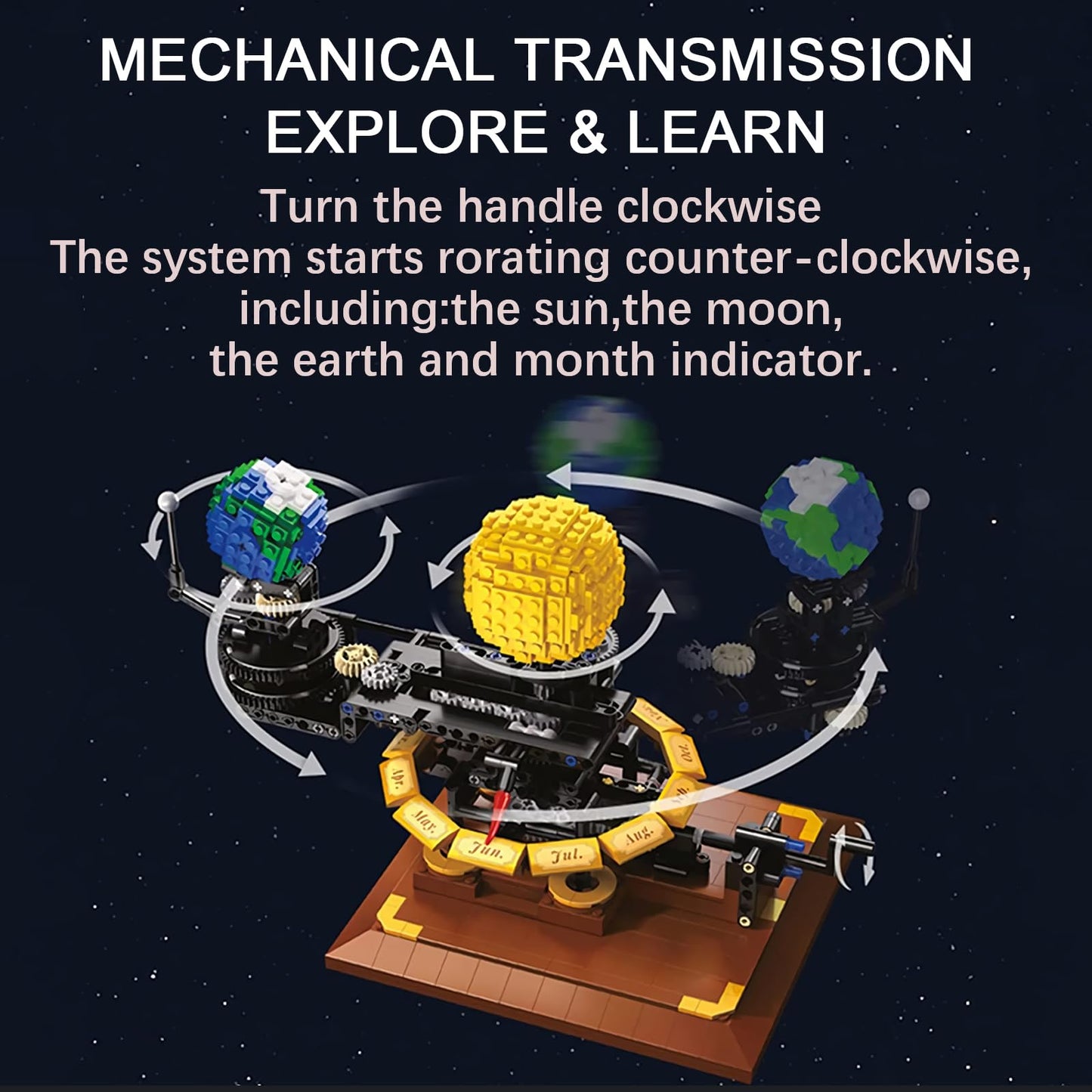 Leaphzot Solar System Earth Moon Sun Model,Astronomical Science Educational Building Blocks Sets,Kid'S Brain-Inspired Space Toys