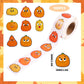 500pcs Halloween Pumpkin Stickers, 8 Styles Self-Adhesive Fall Pumpkin Stickers Decals Roll with Funny Expressions Envelopes Scr