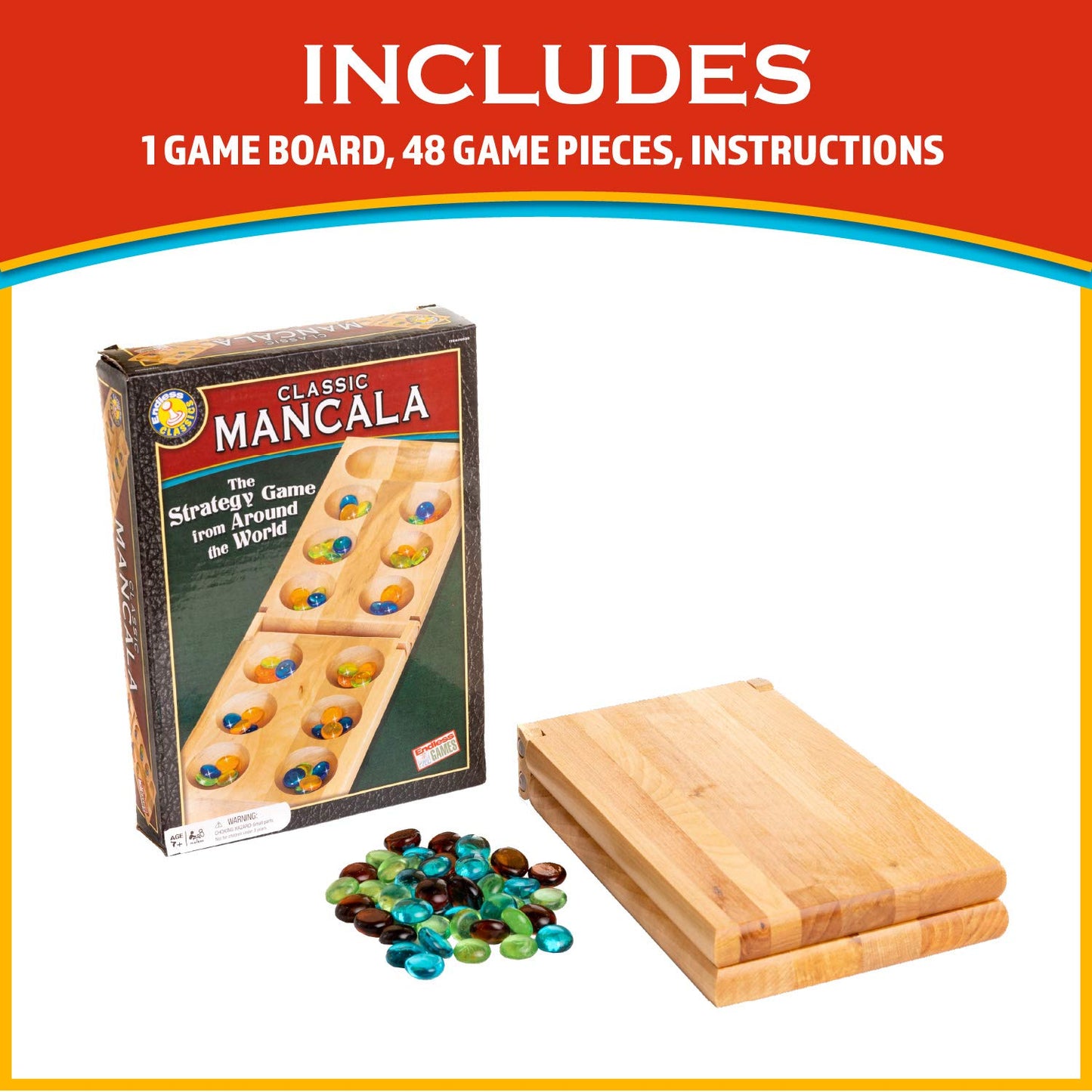 Classic Mancala - Fun Board Game For Friends And Family - Timeless Strategy Game