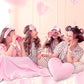 Fanfanwin 36 Pcs Sleepover Party Supplies 6 Throw Blanket 6 Spa Headband 6 Heart Pillows 6 Scrunchies 6 Sleep Eye Mask 6 Organza