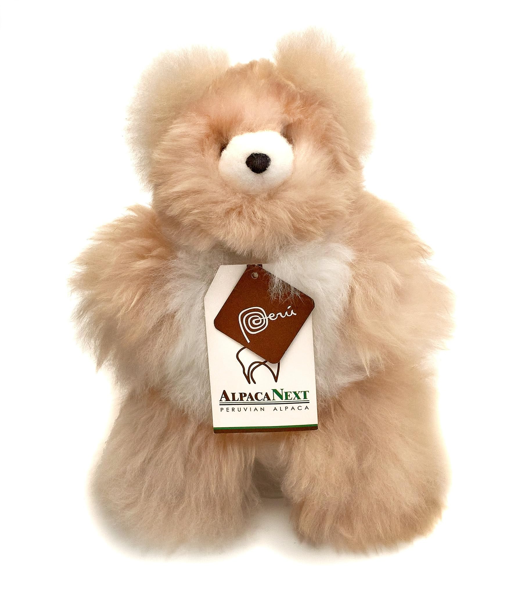 Realistic Soft And Cuddly Baby Alpaca Teddy Bear, Premium Stuffed Toy (9 Inches, Beige And White)