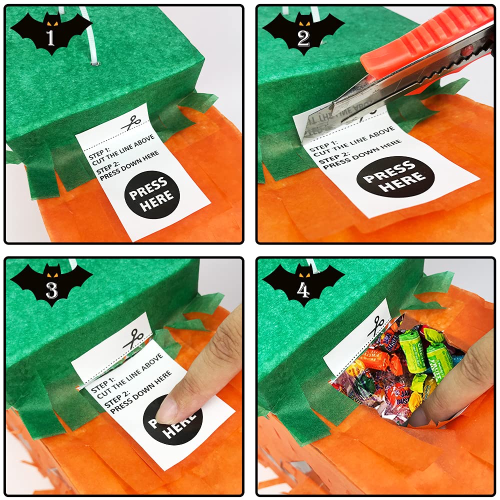 Halloween Pumpkin Pinata for Halloween Theme Party Favor, Halloween Party Supplies with Smile (11.81 x 15.75 x 4.14 inches)