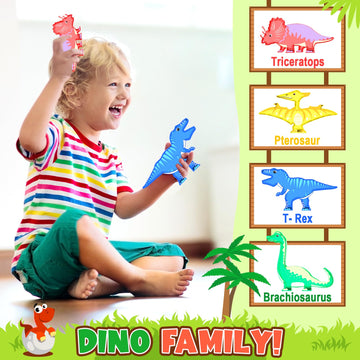 Coodoo Dinosaur Toys Magnetic Tiles Jungle Dinosaur World Starter Set - Kids Games Boys Ages 3-5 4-6 Girls STEM Magnetic Blocks