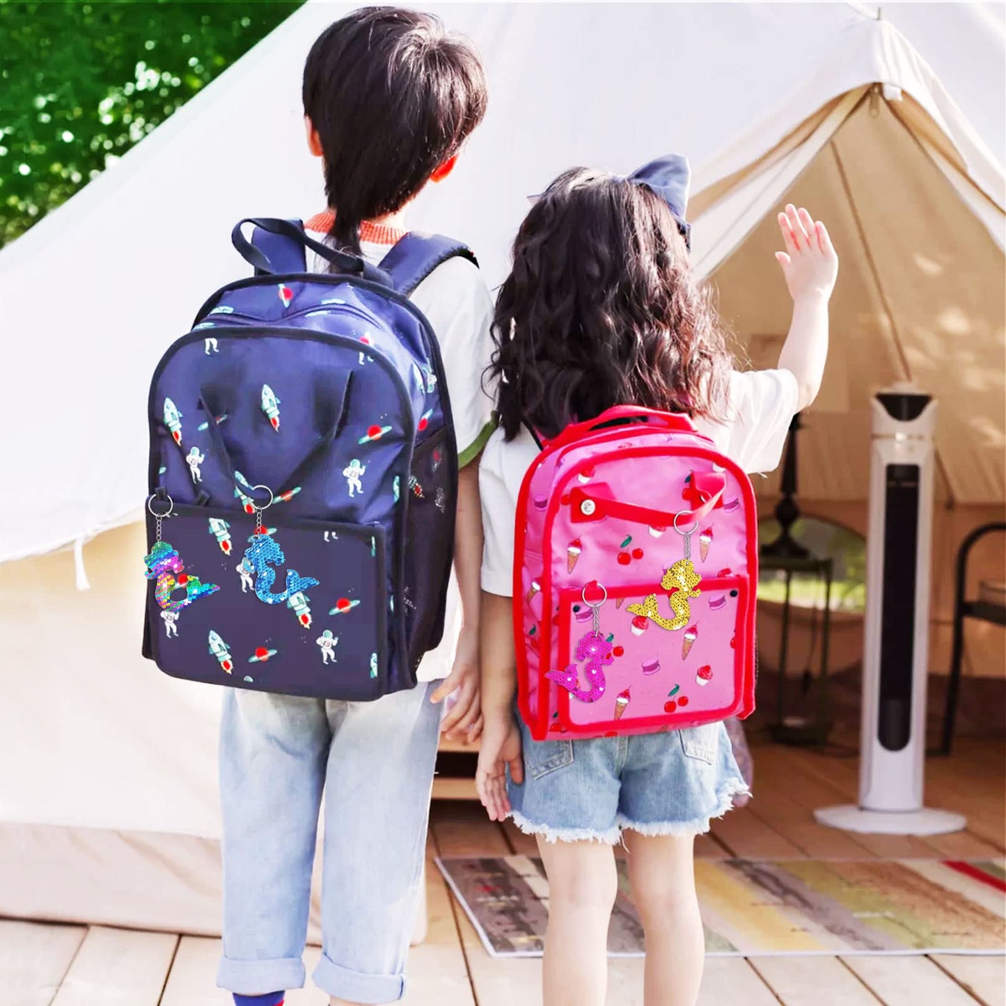 CiciBear 25 Pack Mermaid Sequin Keychains for Under the Sea Themed Party Favors, Kids and Adults Birthday Gift, Baby Shower,Merm