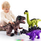 Temi 3 Pack Electric Walking Dinosaur Toys For Toddlers 2-4 3-5 Years With Roar Sounds And Lights Up, Realistic Robot T-Rex, Brachiosaurus, Stegosaurus Dinosaur Figures For Kids