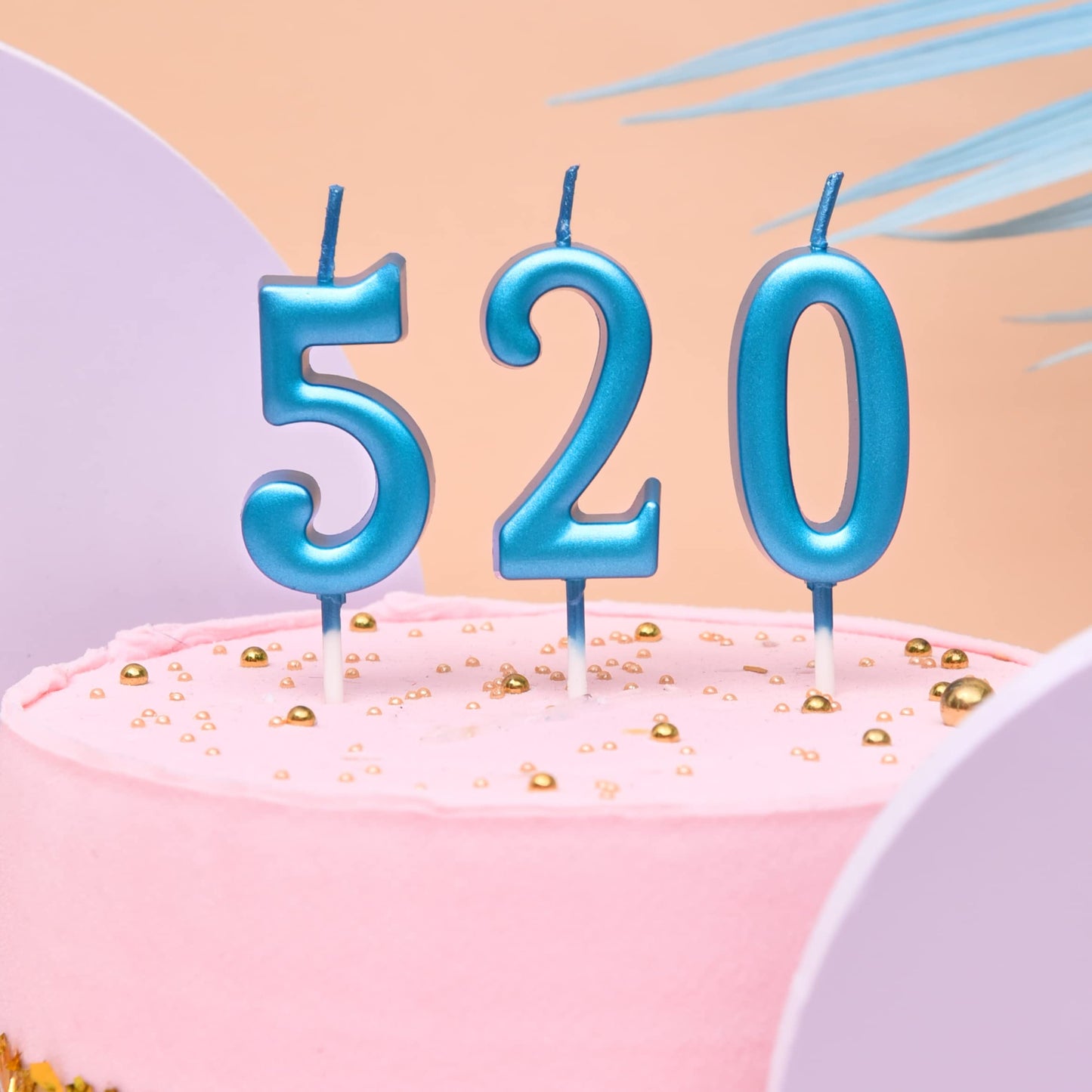 PHD CAKE 10-Pieces Blue Numeral Birthday Candles, Cake Numeral Candles Number 0-9 Glitter Cake Topper Decoration for Birthday,We