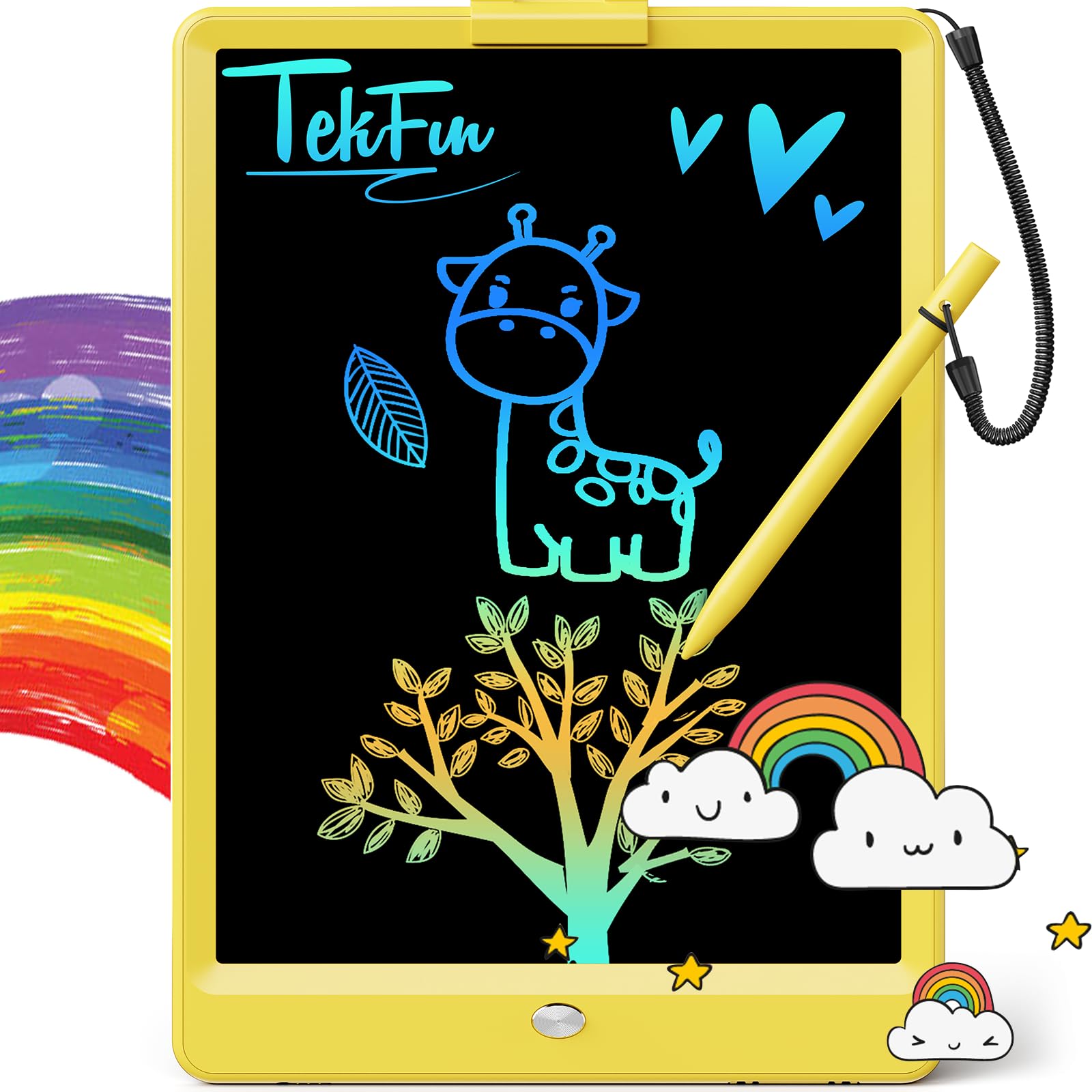 TEKFUN Toys for Girls Boys 10IN LCD Writing Tablet, Magic Doodle Board with Anti-Lost Stylus, Mess Free Coloring for Toddlers Dr