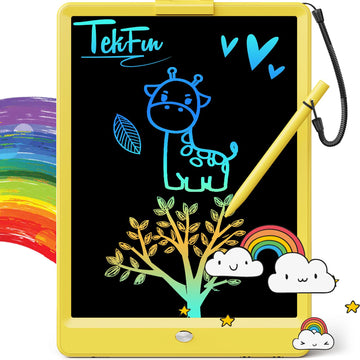 TEKFUN Toys for Girls Boys 10IN LCD Writing Tablet, Magic Doodle Board with Anti-Lost Stylus, Mess Free Coloring for Toddlers Dr