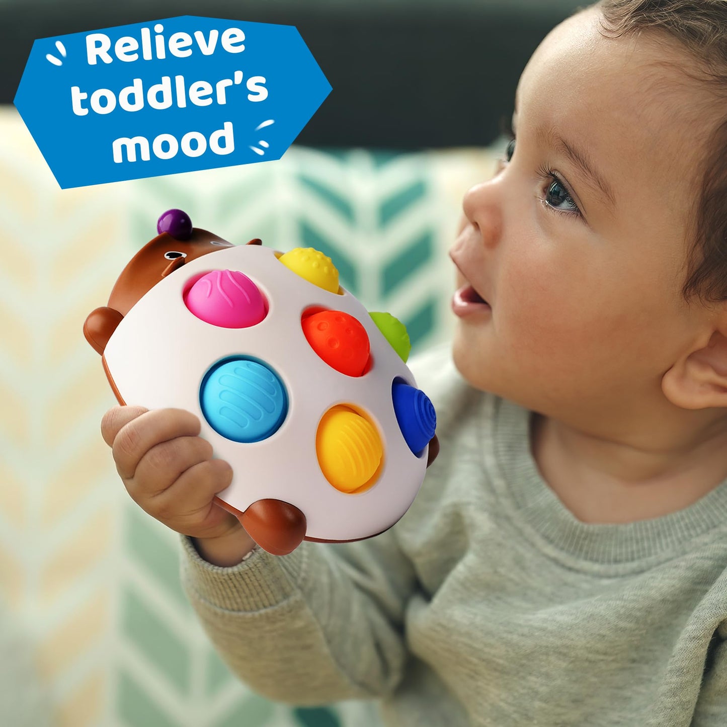 Likee Fidget Popper Sensory Baby Toys For 18+ Months, Montessori Busy Toy For 1 2 3 Year Old Toddlers Push And Popping Bubbles F
