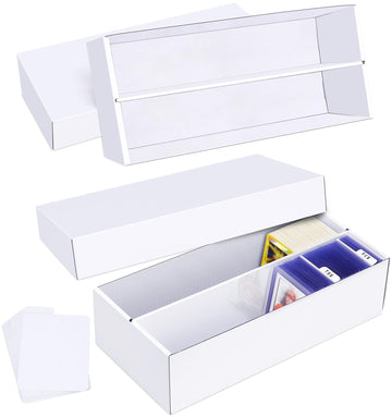 Leyzan Trading Card Storage Box 2 Pack-1600 Count Cardboard Organizer With Dividers For Mtg, Tcg, Sports, Toploader