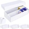 Leyzan Trading Card Storage Box 4 Pack-1600 Count Cardboard Organizer With Dividers For Mtg, Tcg, Sports, Toploader