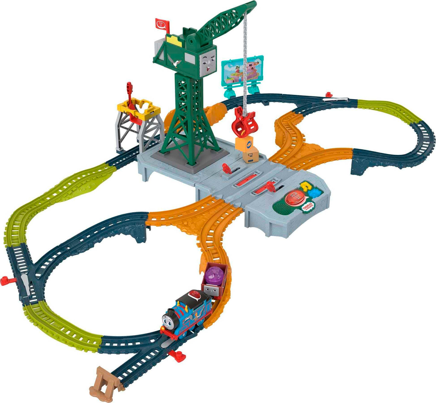 Thomas & Friends Motorized Toy Train Set Talking Cranky Delivery Track Playset With Sounds & Phrases For Pretend Play Kids Ages 3+ Years