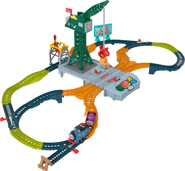 Thomas & Friends Motorized Toy Train Set, Talking Cranky Delivery With Track, Sounds & Phrases For Pretend Play Preschool Kids Ages 3+ Years
