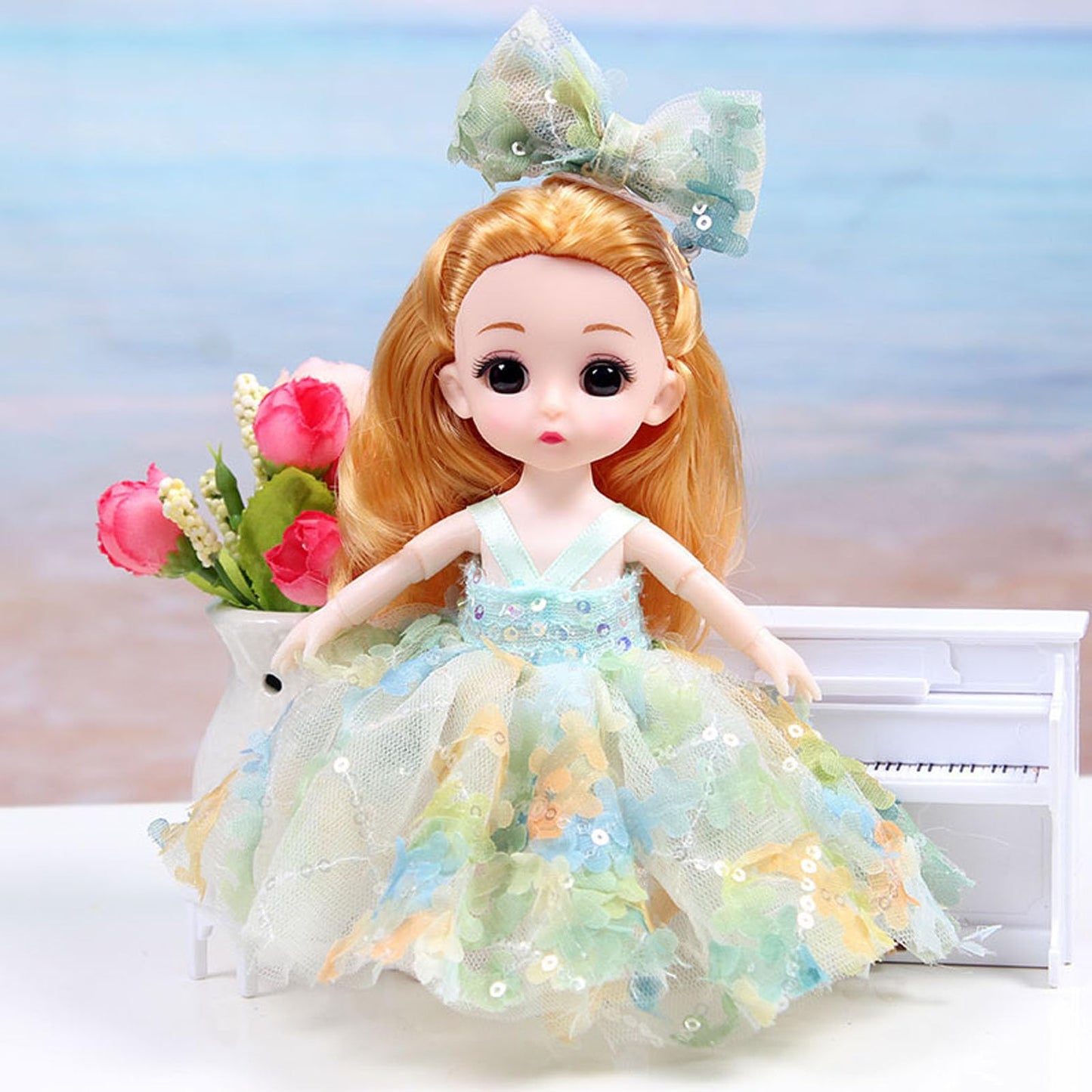 Sufeasdf 3 Pcs 6 Inch Princess Girl Mini Dolls, Small Princess Dolls, Little Girl Miniature Dolls for 3+ Year Old Girls