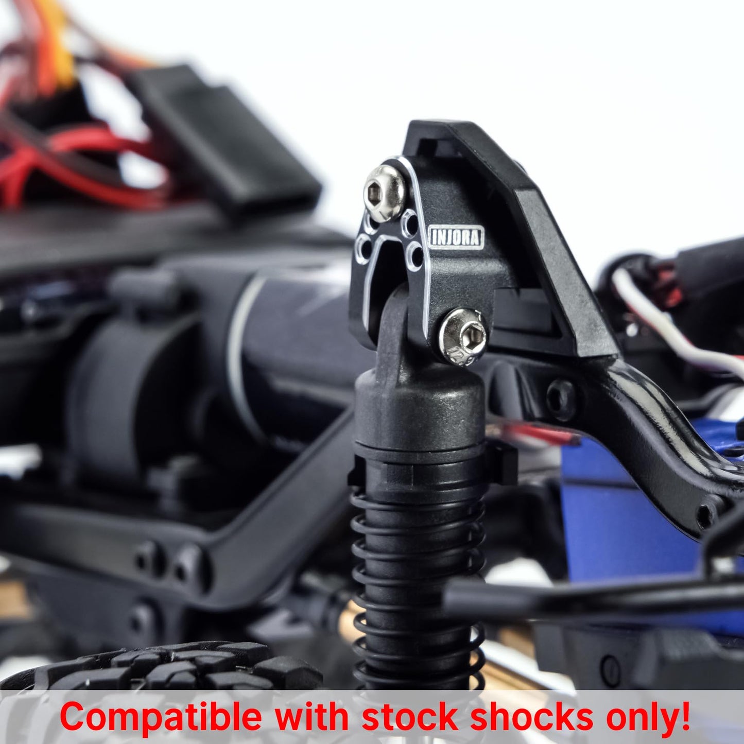 INJORA Shock Mounts Height Lift Kit for 1/18 TRX4M Defender Bronco Stock Shocks Upgrade,CNC Aluminum