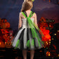 Obeeii Kids Girls Halloween Costume Black White Stripe Tulle Tutu Dress With Headband Set Carnival Fancy Dress Black White Strip