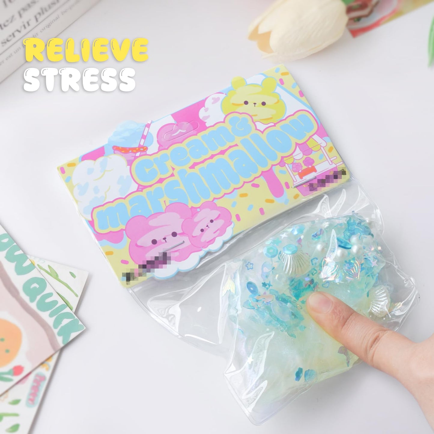 Taba Squishy Toys  Squeeze Toys Cat Paw Cute Kawaii  Sticky Squishy Fidget Toys Silicone Squeeze Toy for Stress Relief Cute Soft Toys Best Gift for Anniversary (Conch)