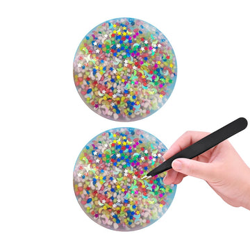 Skin Picking Fidget Toys 2Pcs 3.35 Inch Picky Pad with Tweezer Soft Silicone Skin Picking Fidget Toys Party Toy and Relax Anxiety Toy for mature-themed (Multi-Colored-New)