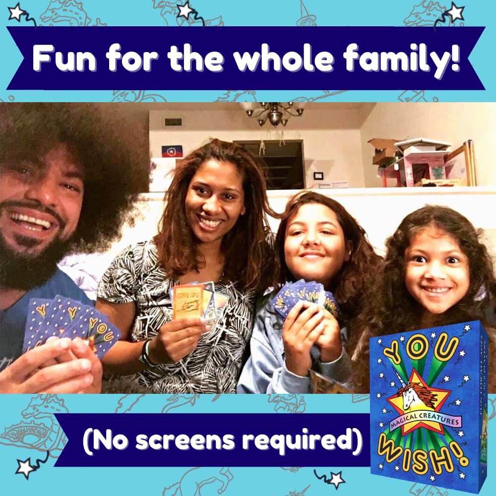 You Wish! Magical Creatures Family Card Game - Easy Card Game For Kids And Adults, Great For Game Night, Modern Twist On Go Fish Meets Uno, Fun For All Ages