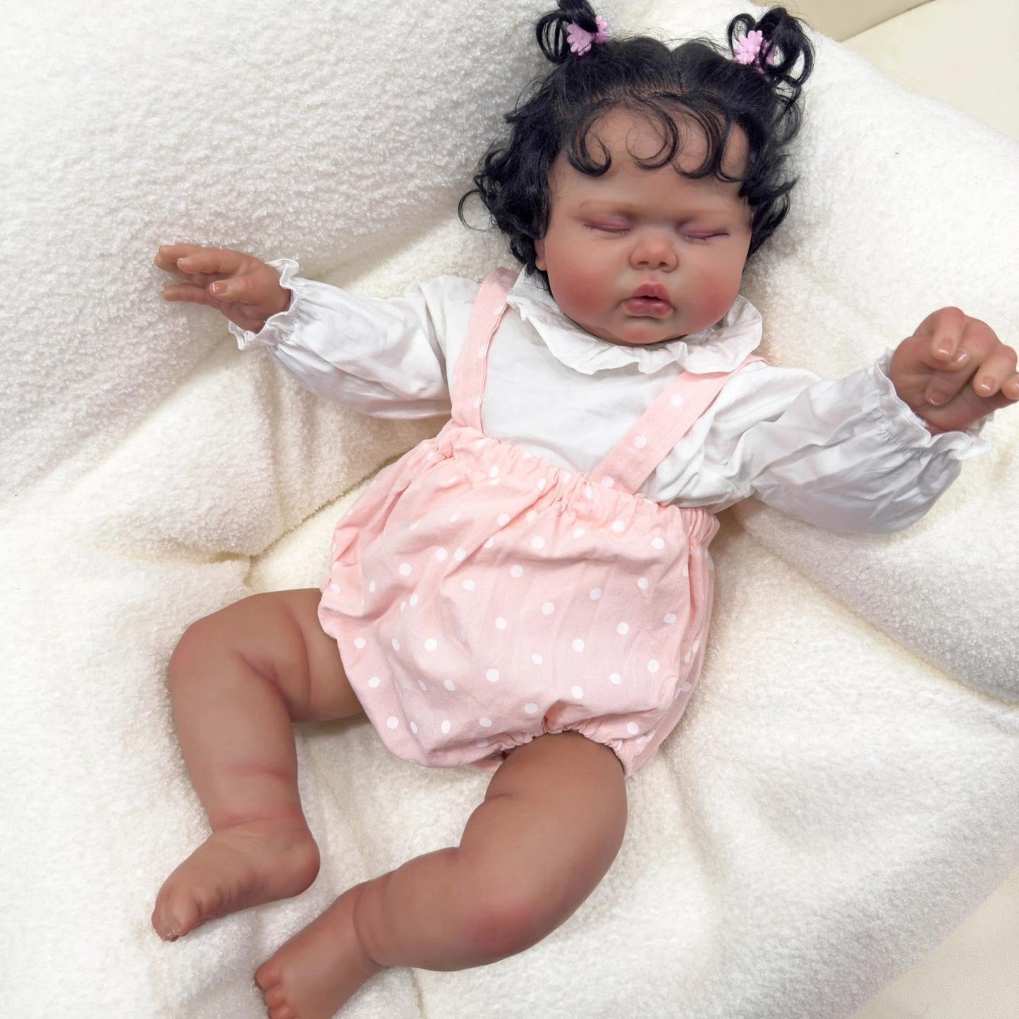 KOKOMANDY Lifelike Reborn Baby Dolls Black Girl 24 inch Dark Skin Realistic Toddler Look Real African American Biracial Reborn B