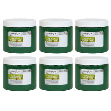 Washable Finger Paint, Green, 16 oz., Pack of 6