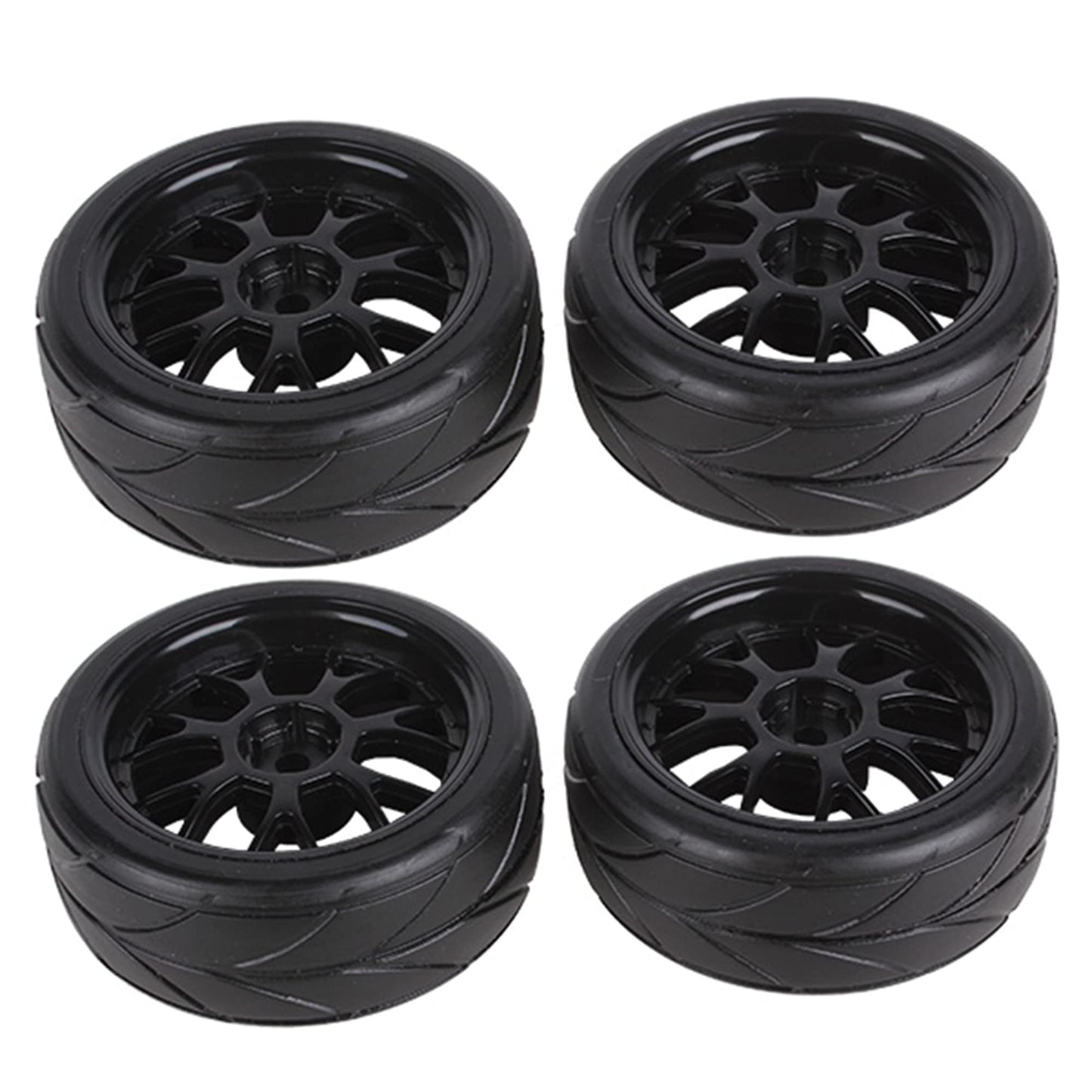 Bqlzr Y Shape Wheel Rim&Tires Replacement For Hsp 1:10 On-Road Rc Flat Racing Car 20106 Pack Of 4