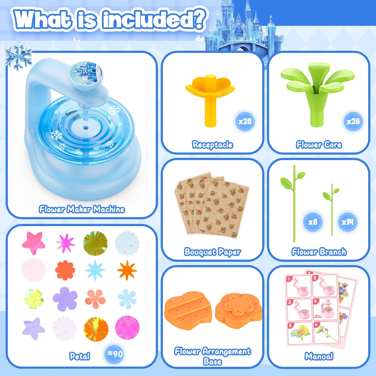 cosone Arts and Crafts Kits for Kids Age 3-12, Fabric Flower Bouquets Toys, DIY Craft Kits Toys for Kids, Ideal Gifts for Presch