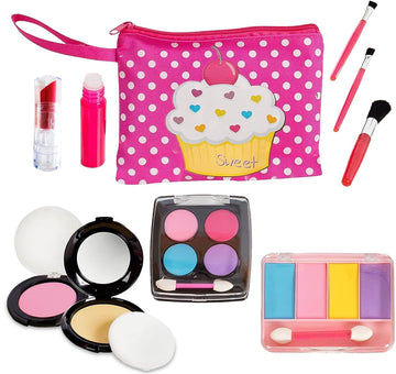 Beverly Hills Pretend Makeup Toy Set, My First Princess Cosmetic Beauty Set for Little Girls, Kids Pretend Play, Dress Up with S