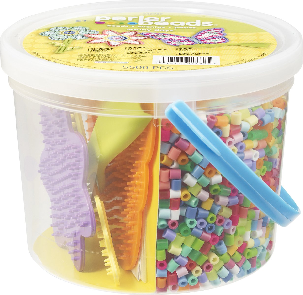 Perler Fuse Bead Bucket, 5500 pcs, Multicolor, Model 42789, Paper Material