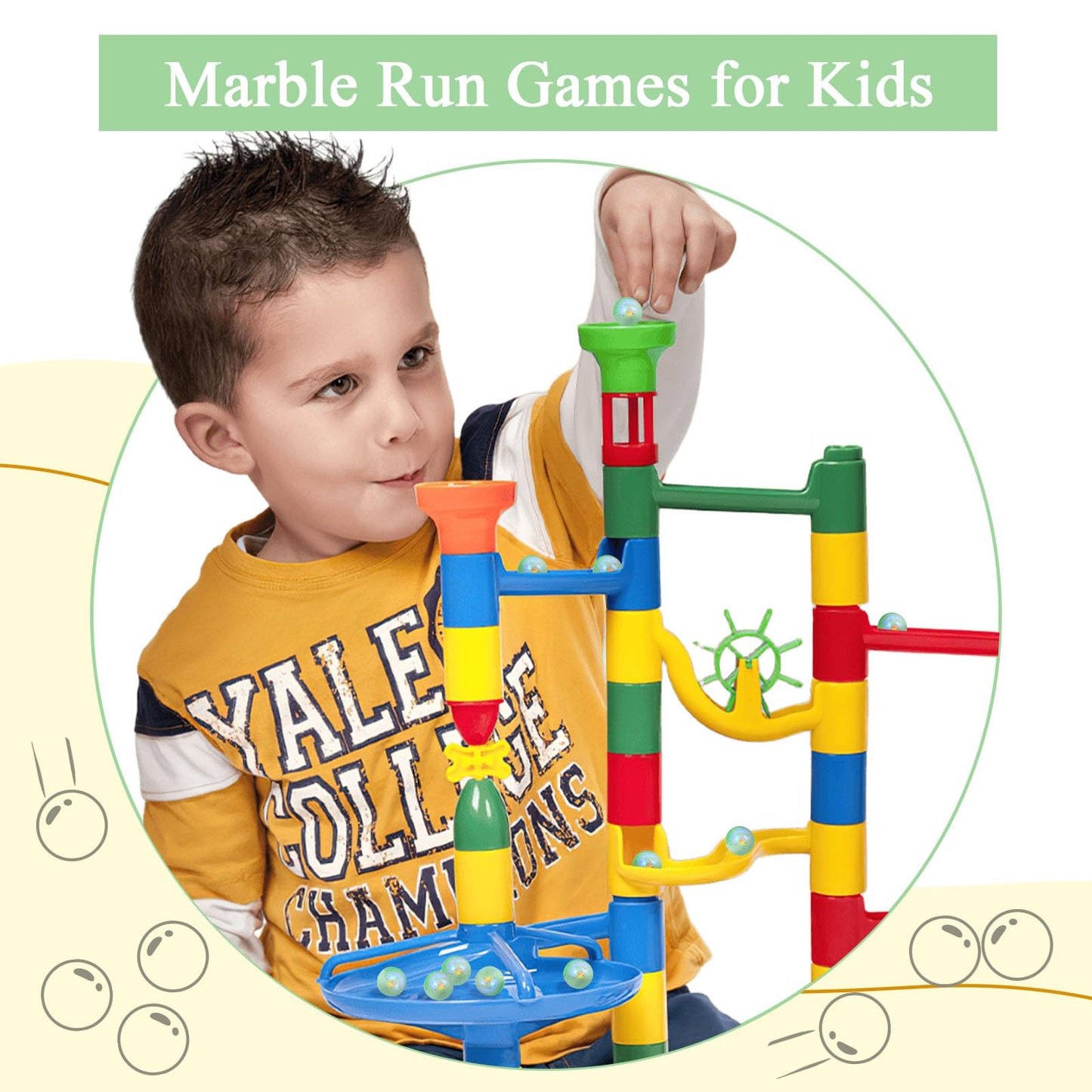 Poplay 120Pcs Glass Marbles Bulk, For Kids Marble Run Games, Vase Fillers, Green